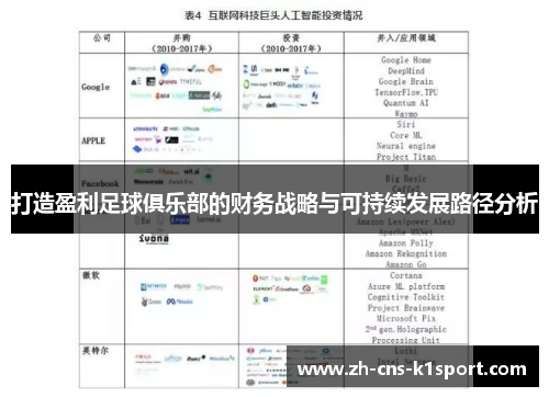 打造盈利足球俱乐部的财务战略与可持续发展路径分析 打造盈利足球俱乐部的财务战略与可持续发展路径分析